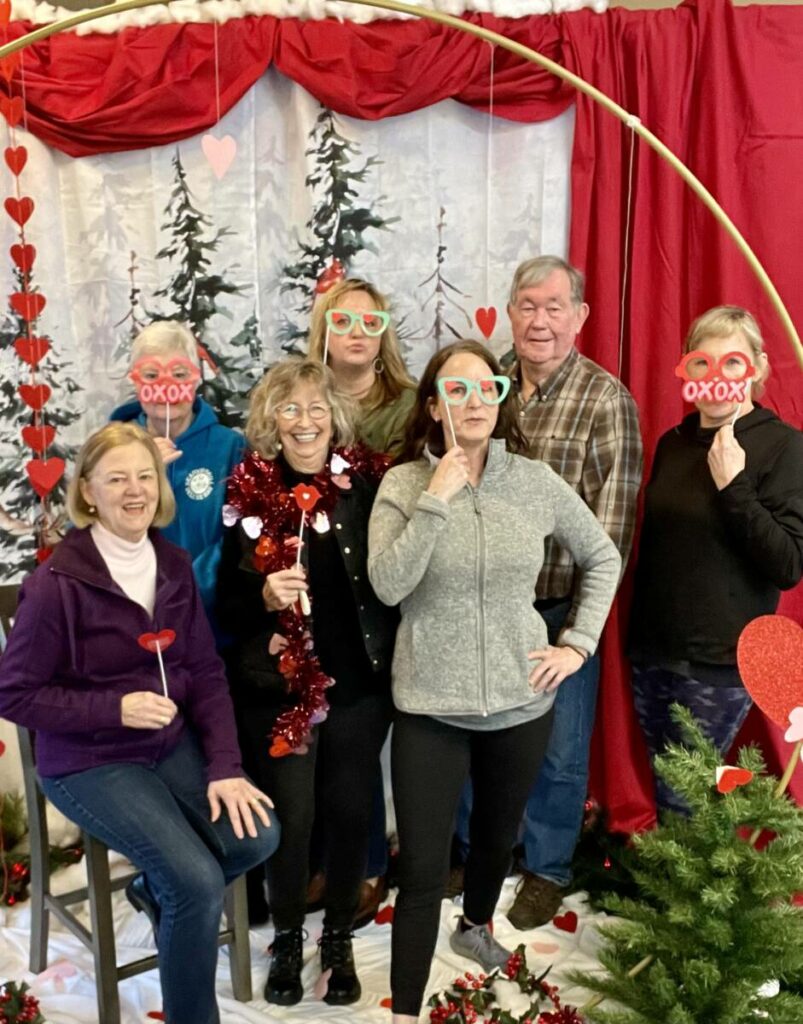 Staff of GV Library in Valentines Photo Booth